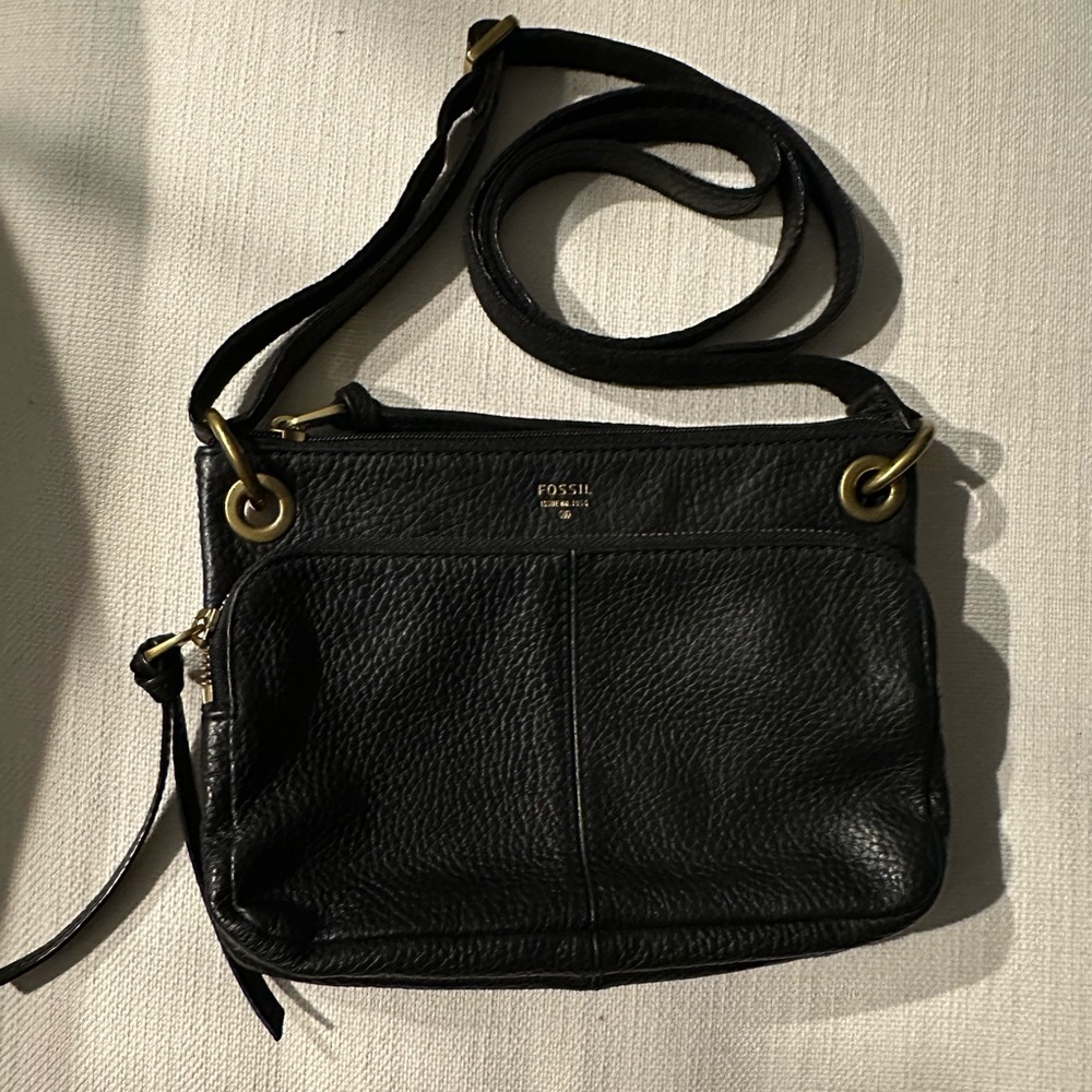 Fossil Karli Crossbody Black Pebble Leather